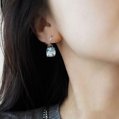 1 pair women stud earrings square pendan main 4