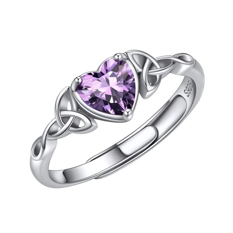 2.February Amethyst chic silver 925 sterling silver birthston variants 1