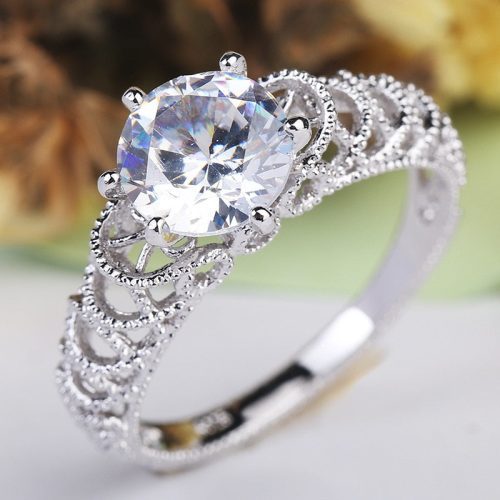 2 Classic Charms Crystal Infinity Rings For Women 925 Sterling Silver Hollow Wave Romantic Wedding ring Anillos