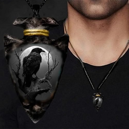 CursedCrowPersonalizedGothicNecklaceforModernWitchesFashion